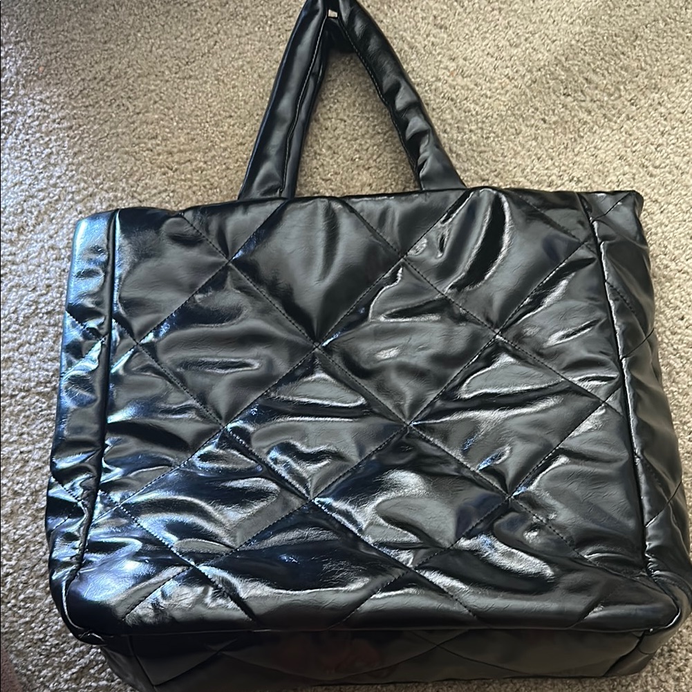 Elegant Black Quilted Tote Bindya Bag